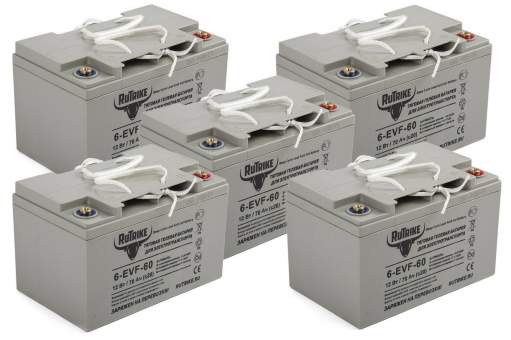 Комплект тяговых аккумуляторов RuTrike 6-EVF-60 (60V60A/H C3) Комплект тяговых аккумуляторов RuTrike 6-EVF-60 (60V60A/H C3)